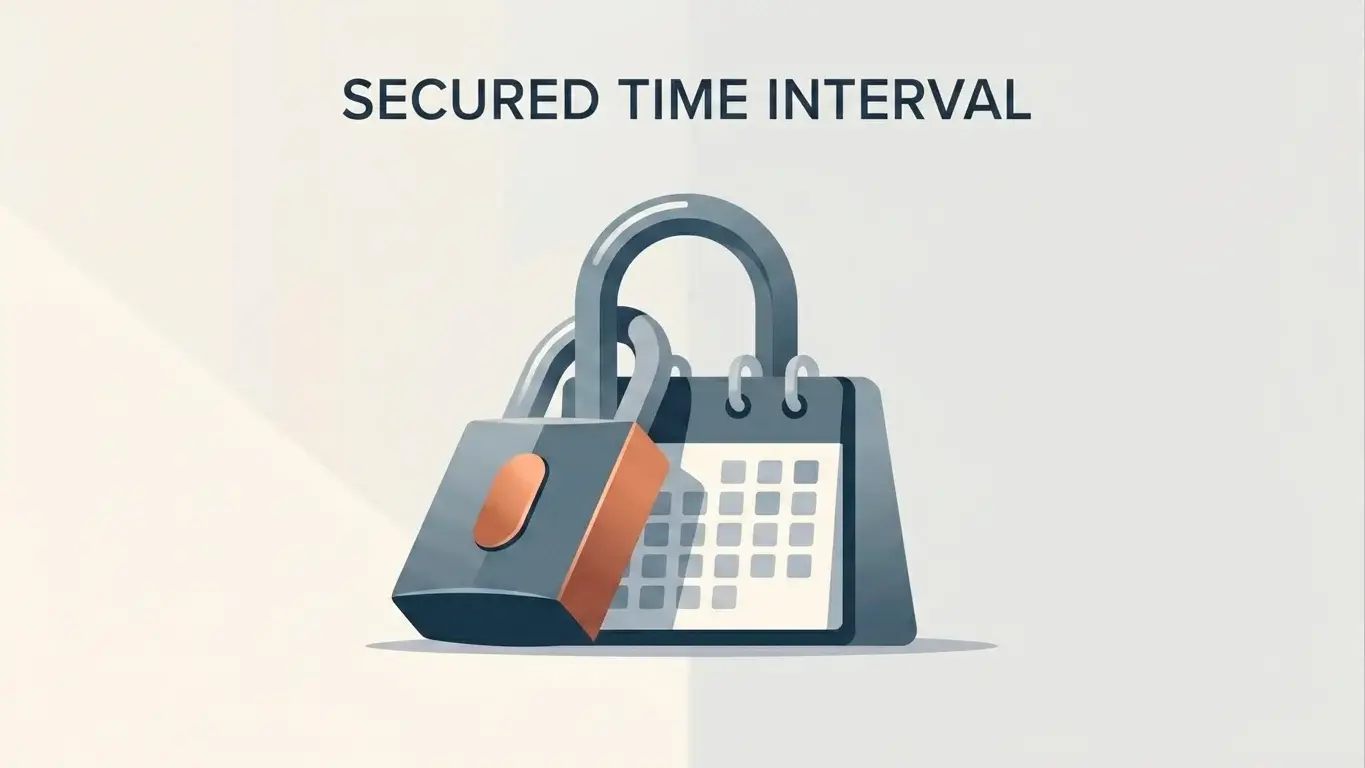 Stylised illustration of a padlock closed around a calendar block showing a fixed term