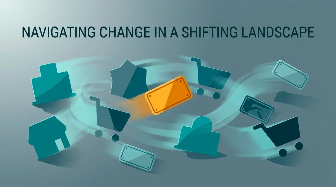 Conceptual illustration showing brand silhouettes and licence emblems being shuffled in motion to suggest fast-moving operator data